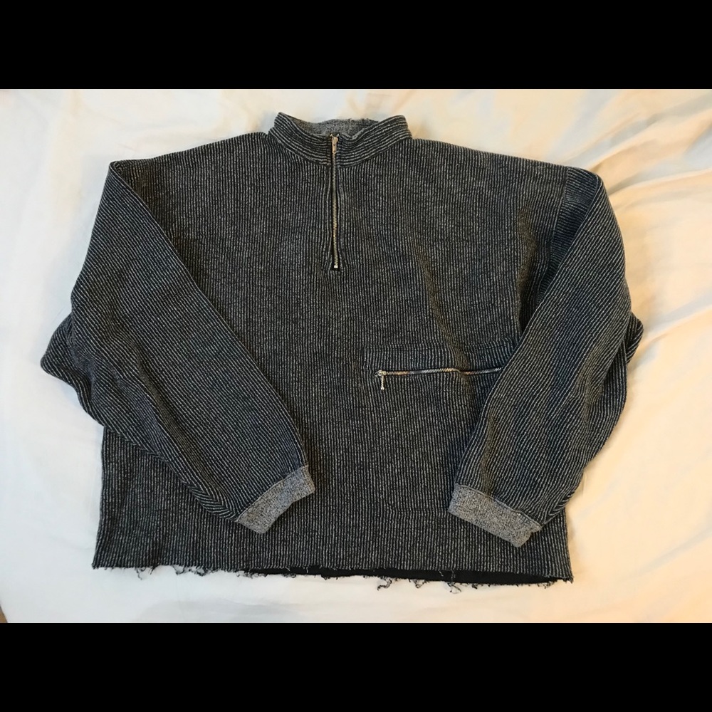 Gray striped sweater